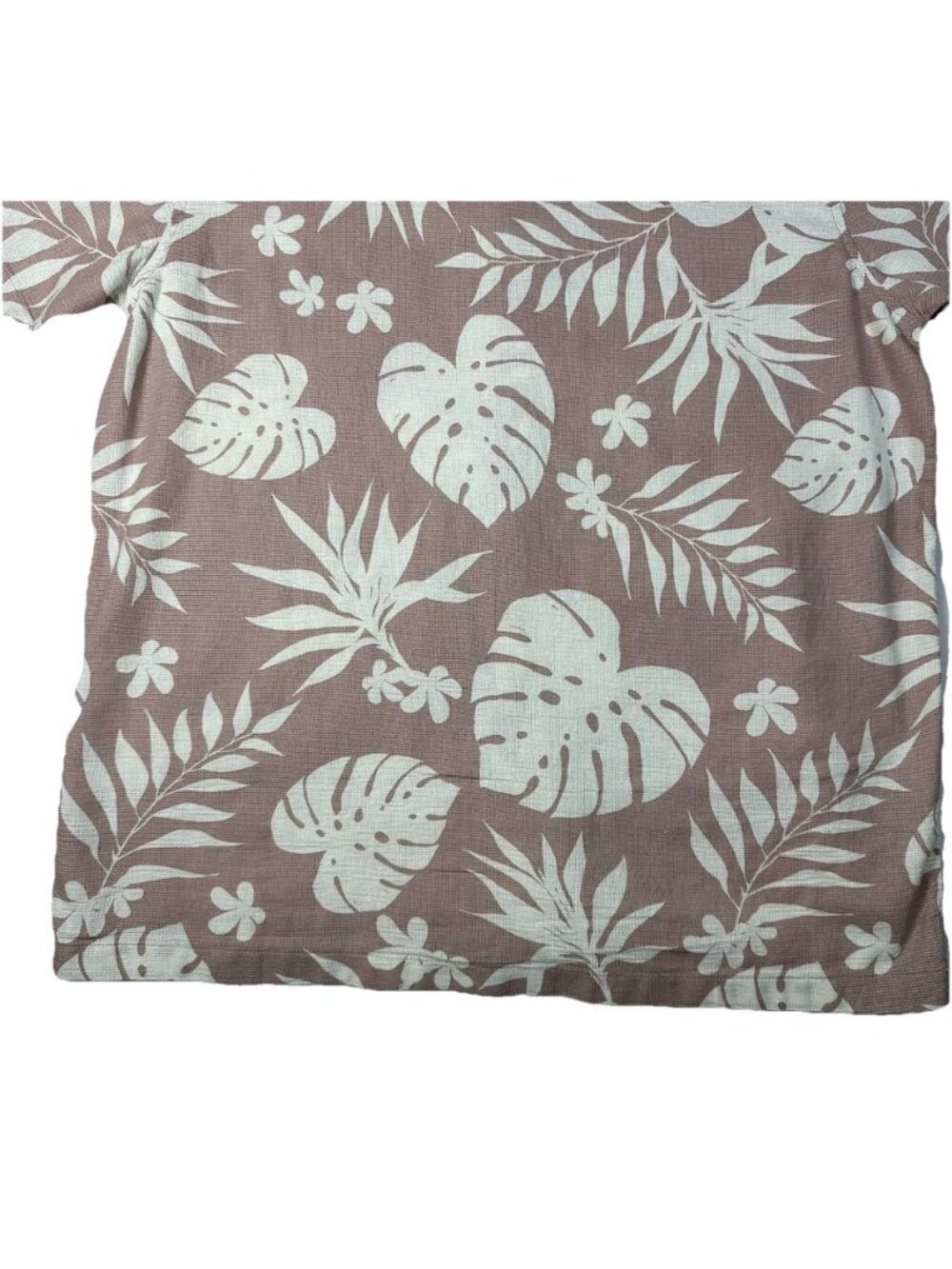 Folk Short Sleeve Button Up Medium Kingston Pink Leaf Beach Casual Mens Cotton - Picture 6 of 11